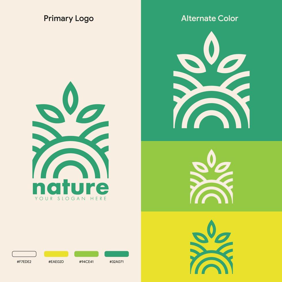 elegante concepto de logotipo natural orgánico vector