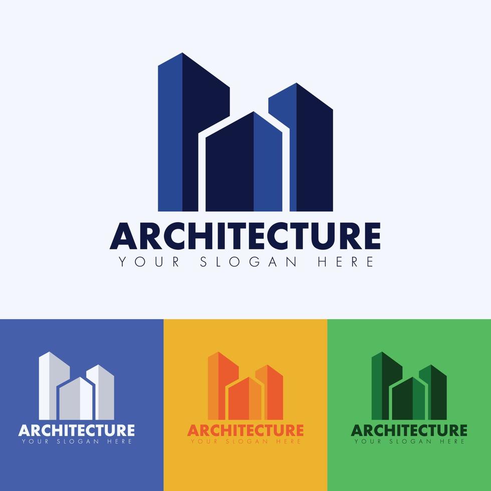 concepto de logotipo de arquitectura de edificio elegante vector