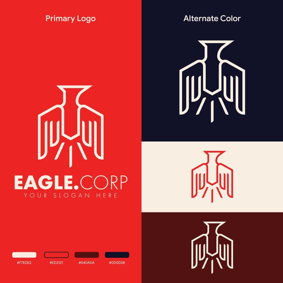 elegant minimalist eagle logo concept vector