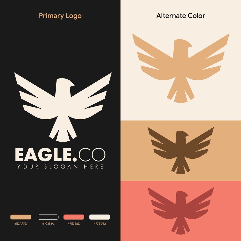 concepto de logotipo de águila minimalista elegante vector