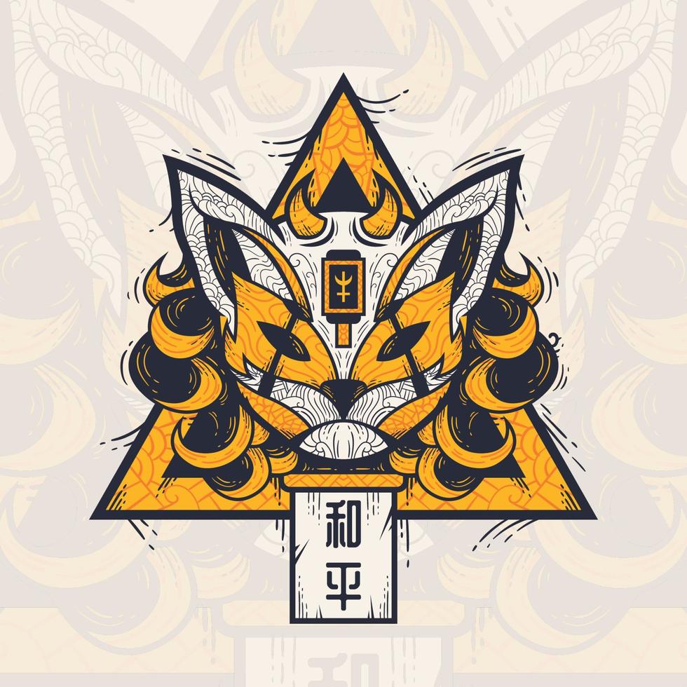 creative cat head mascot illustration vector
