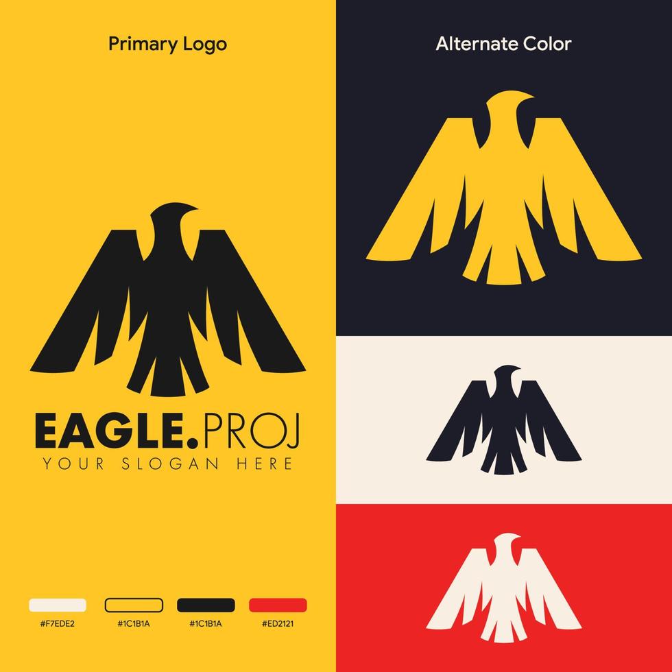 elegant minimalist eagle logo concept vector