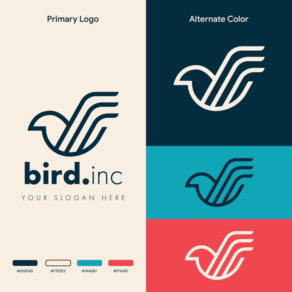 concepto mínimo de logotipo de pájaro simple vector