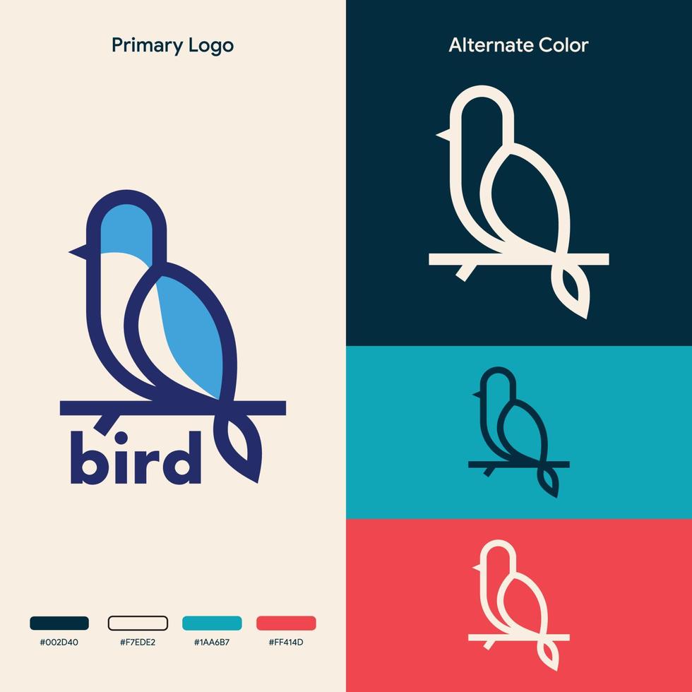 concepto mínimo de logotipo de pájaro simple vector