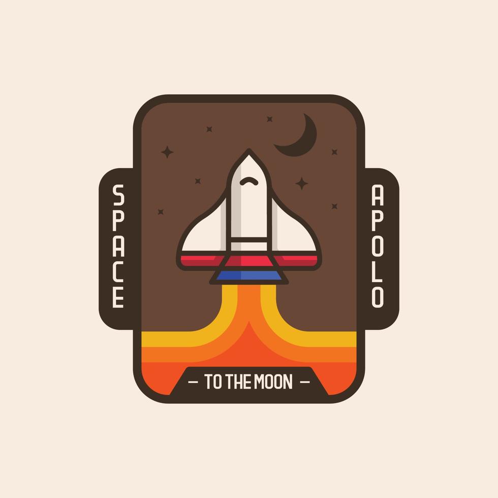 minimalist spacecraft rocket logo concept vector