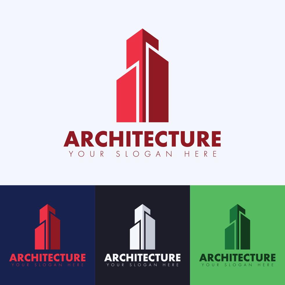 concepto de logotipo de arquitectura de edificio elegante vector