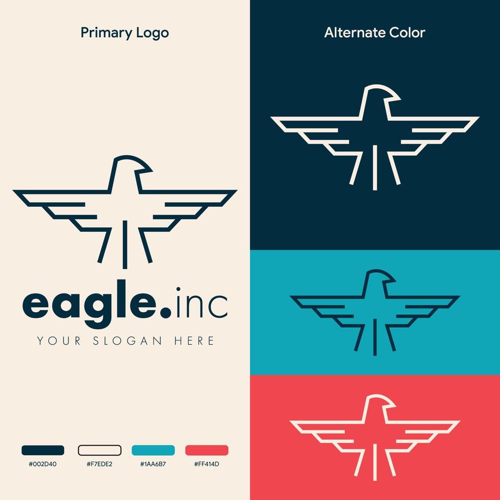 elegant minimalist eagle logo concept vector