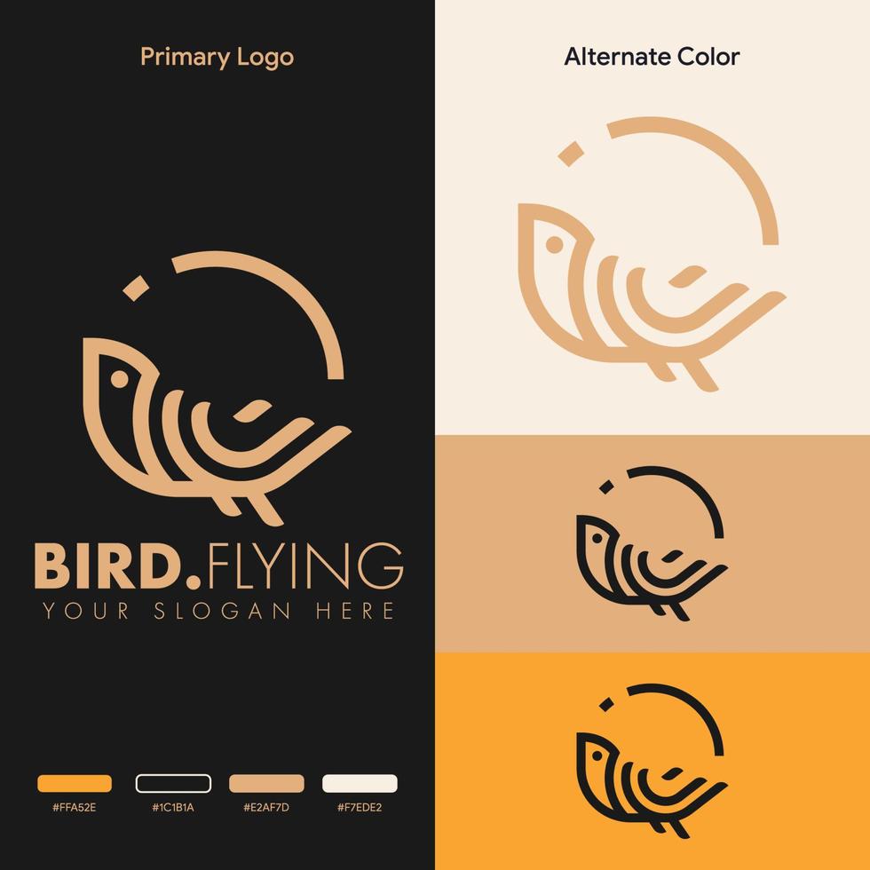 minimal simple bird logo concept vector