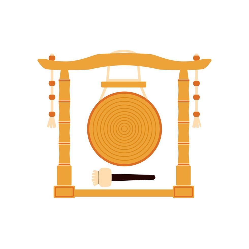 instrumento musical tradicional coreano jing gong vector