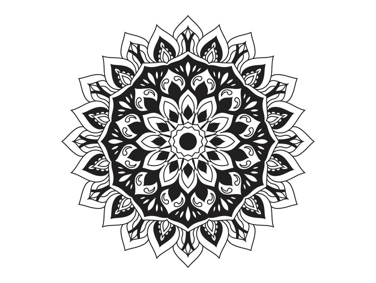 Circle pattern in the form of mandala for Henna, Mehndi, tattoos, decorative ornaments in ethnic oriental style, coloring book pages. vector