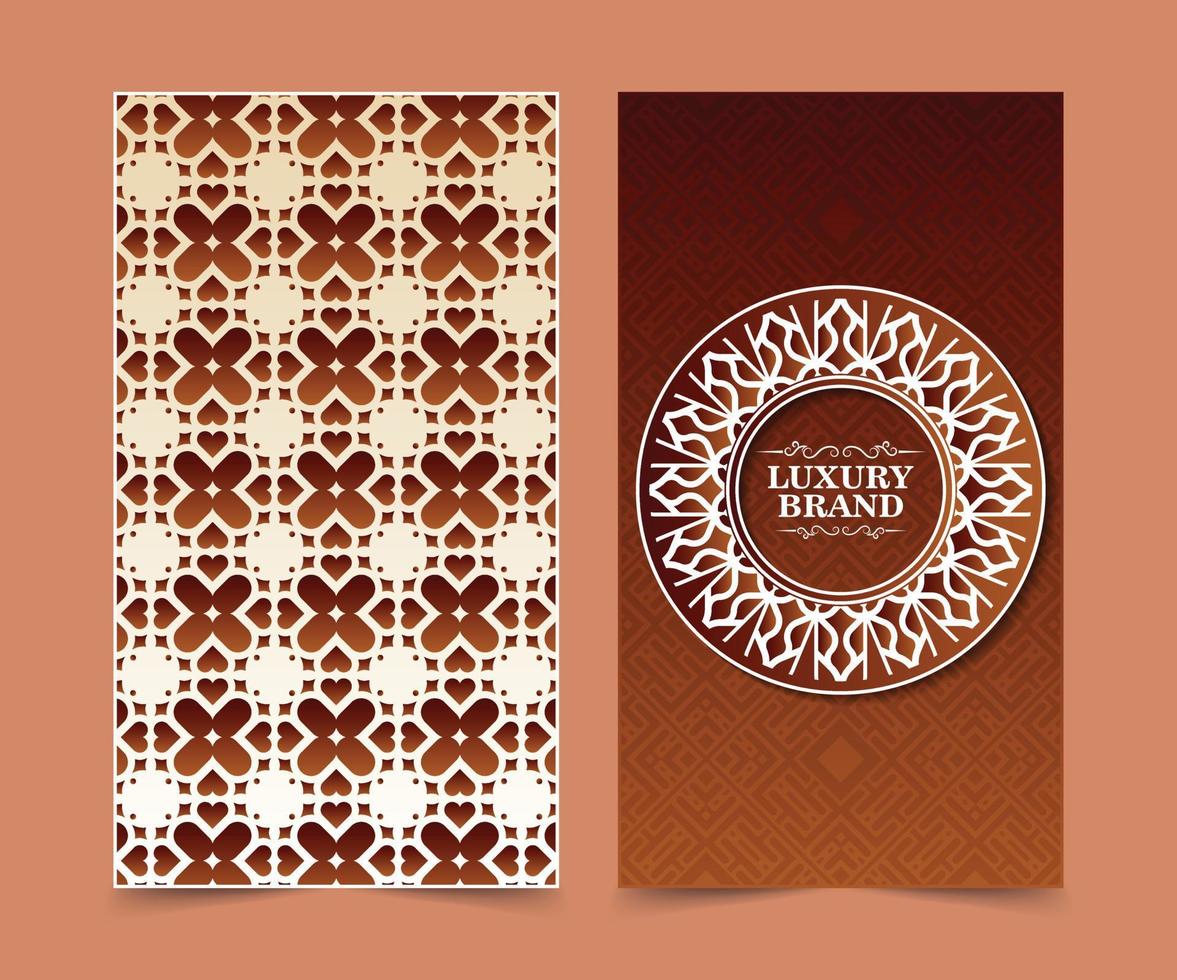 Luxury vintage greeting card with border motif vector