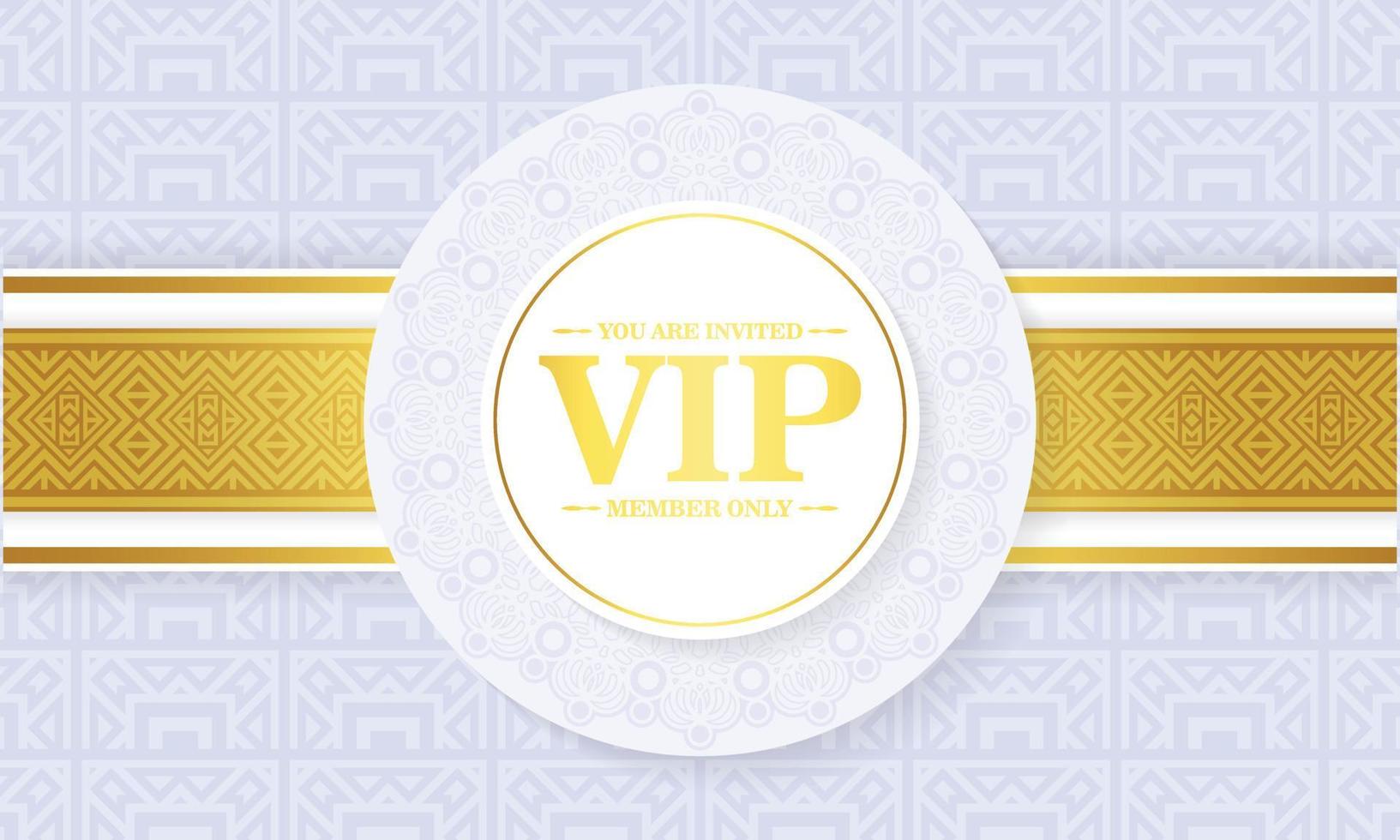 luxury white vip card in ornament texture vector