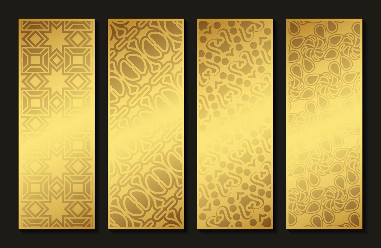 elegant gold abstract pattern vertical card vector