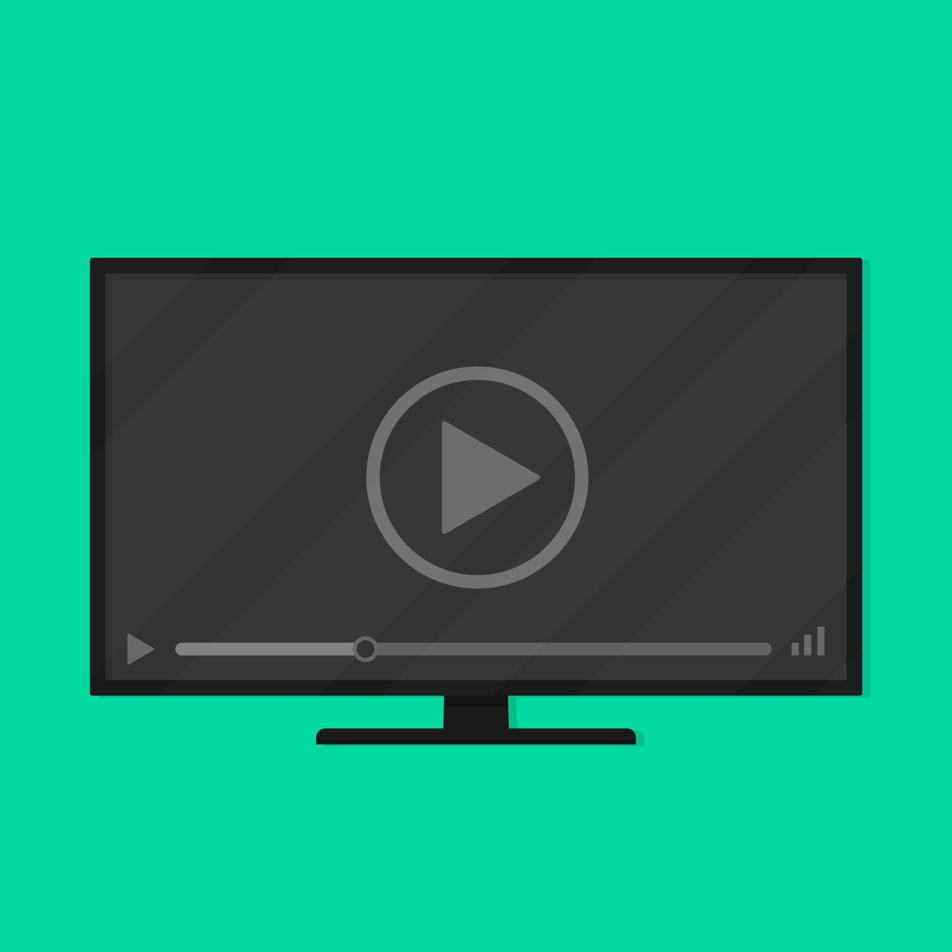 latscreen TV, highdefinition digital television. Video player on the