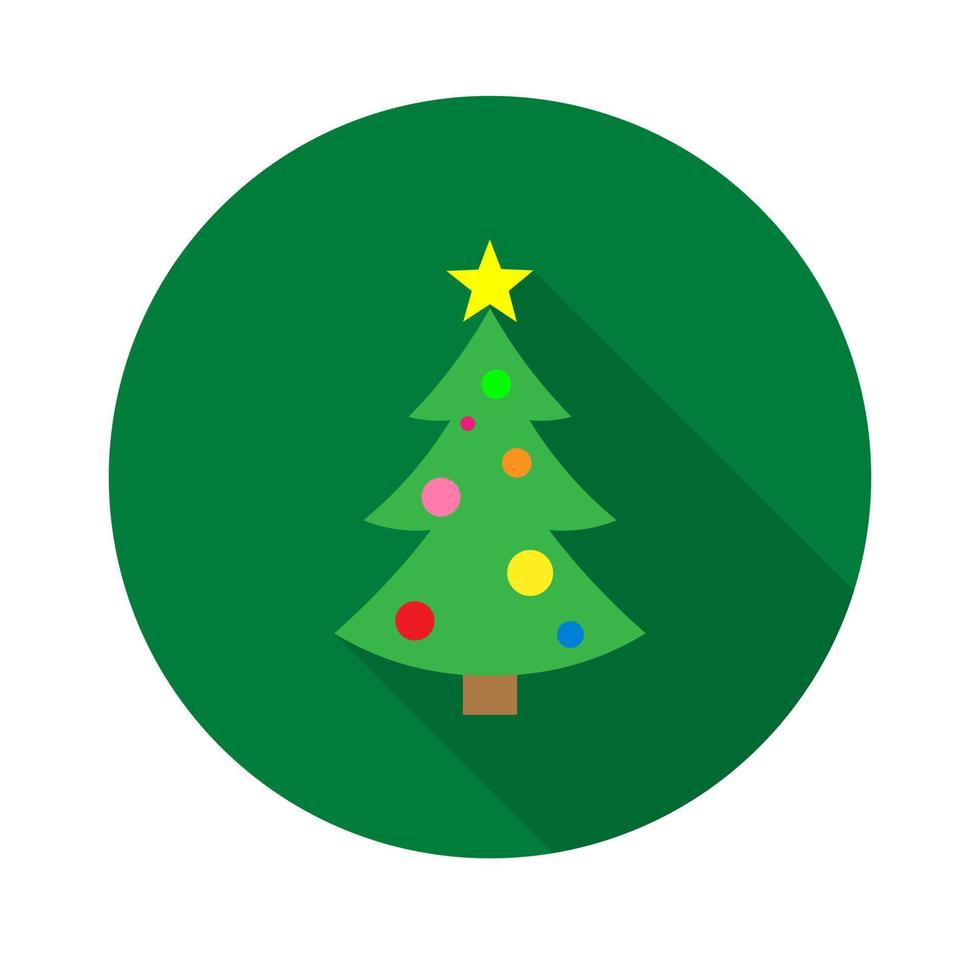 christmas tree flat icon.Vector illustration in a simple style with a falling shadow. 10 eps. vector