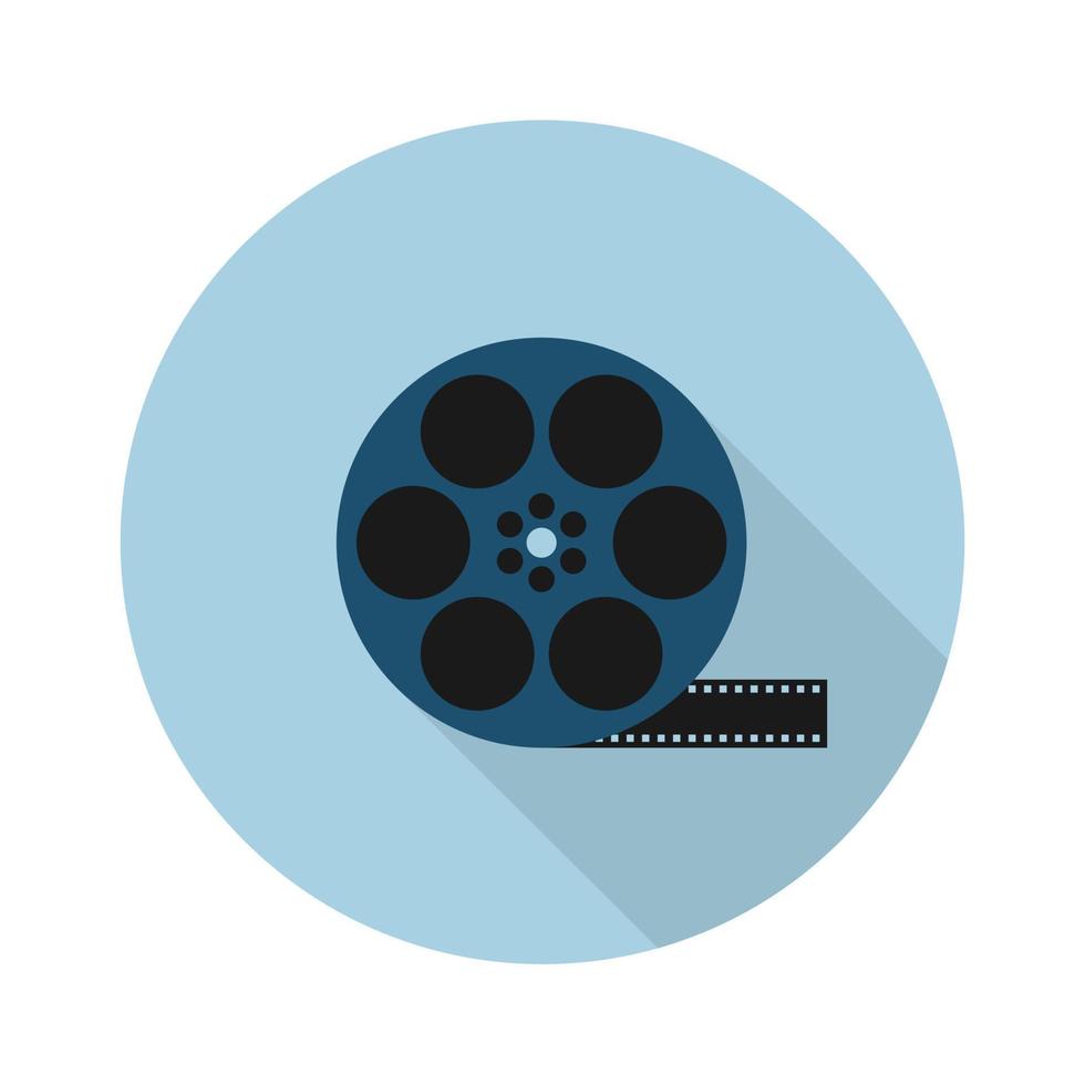reel film cinema flat icon.Vector illustration in a simple style with a falling shadow. 10 eps. vector