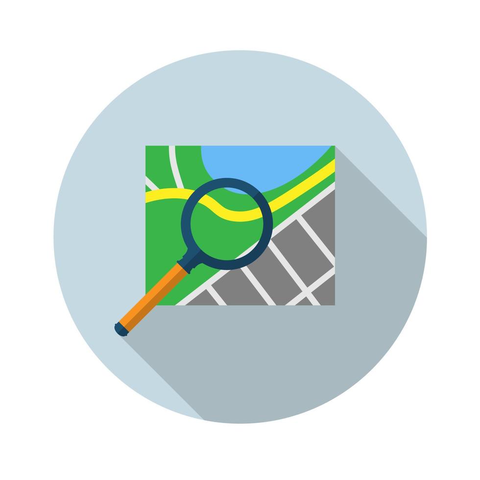 search map flat icon.Vector illustration in a simple style with a falling shadow. 10 eps. vector