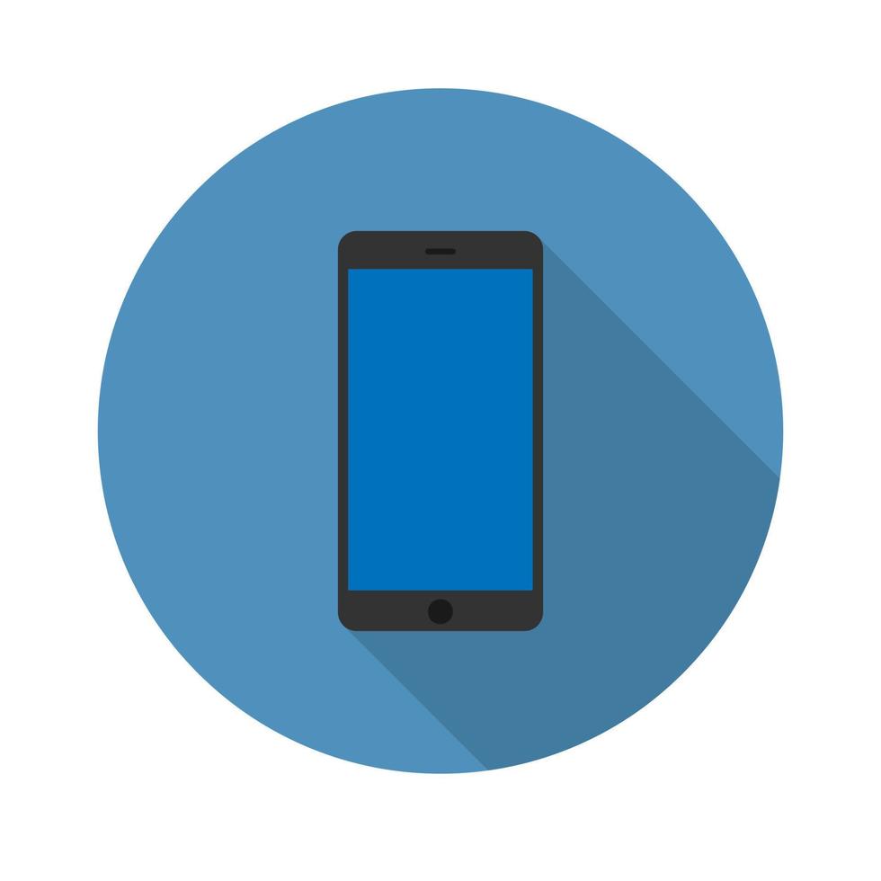 smartphone flat icon.Vector illustration in a simple style with a falling shadow. 10 eps. vector