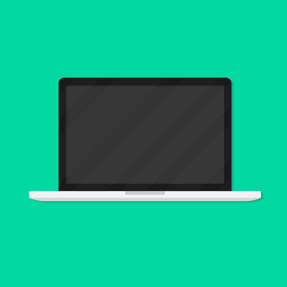 flat laptop icon in cartoon style. stock vector illustration. 10 eps