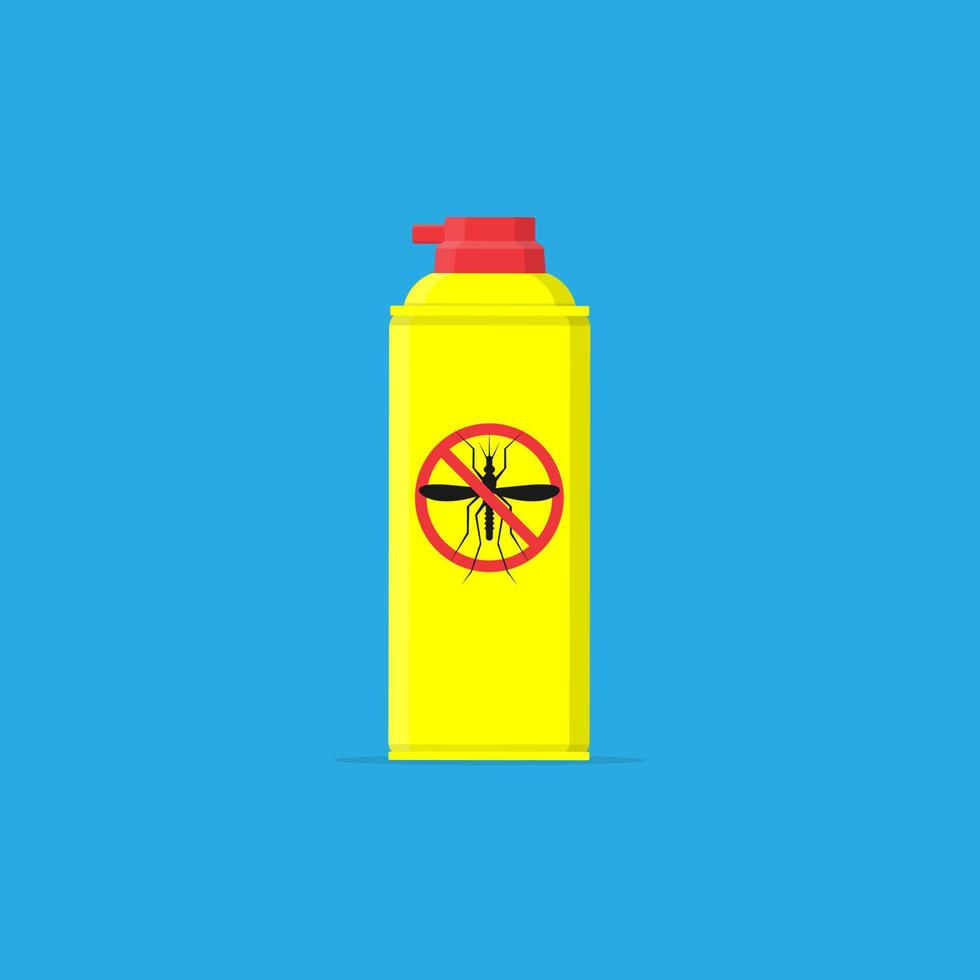 Mosquito insect reppelent bottle icon. Bug and mosquito reppelent spray aerosol prevention. vector