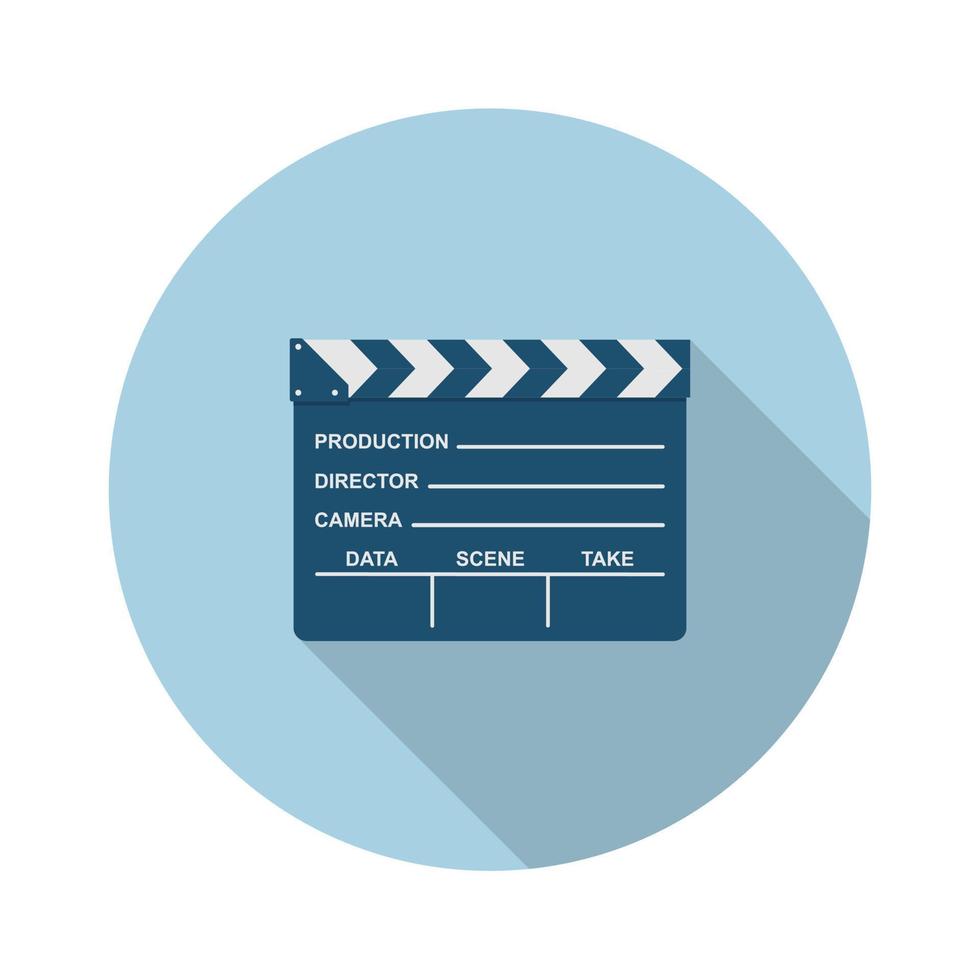 movie clapperboard flat icon.Vector illustration in a simple style with a falling shadow. 10 eps. vector