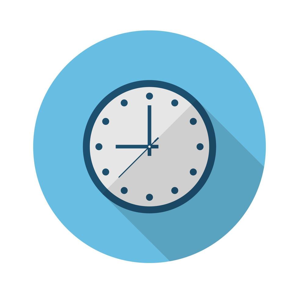 wall clock flat icon.Vector illustration in a simple style with a falling shadow. 10 eps. vector