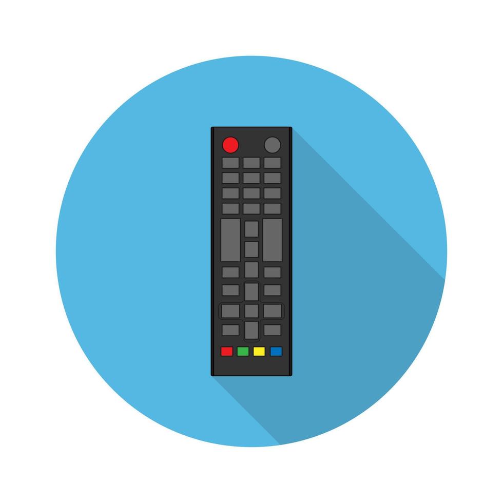 icono plano de control remoto de tv. ilustración vectorial en un estilo simple con una sombra que cae. 10 eps. vector