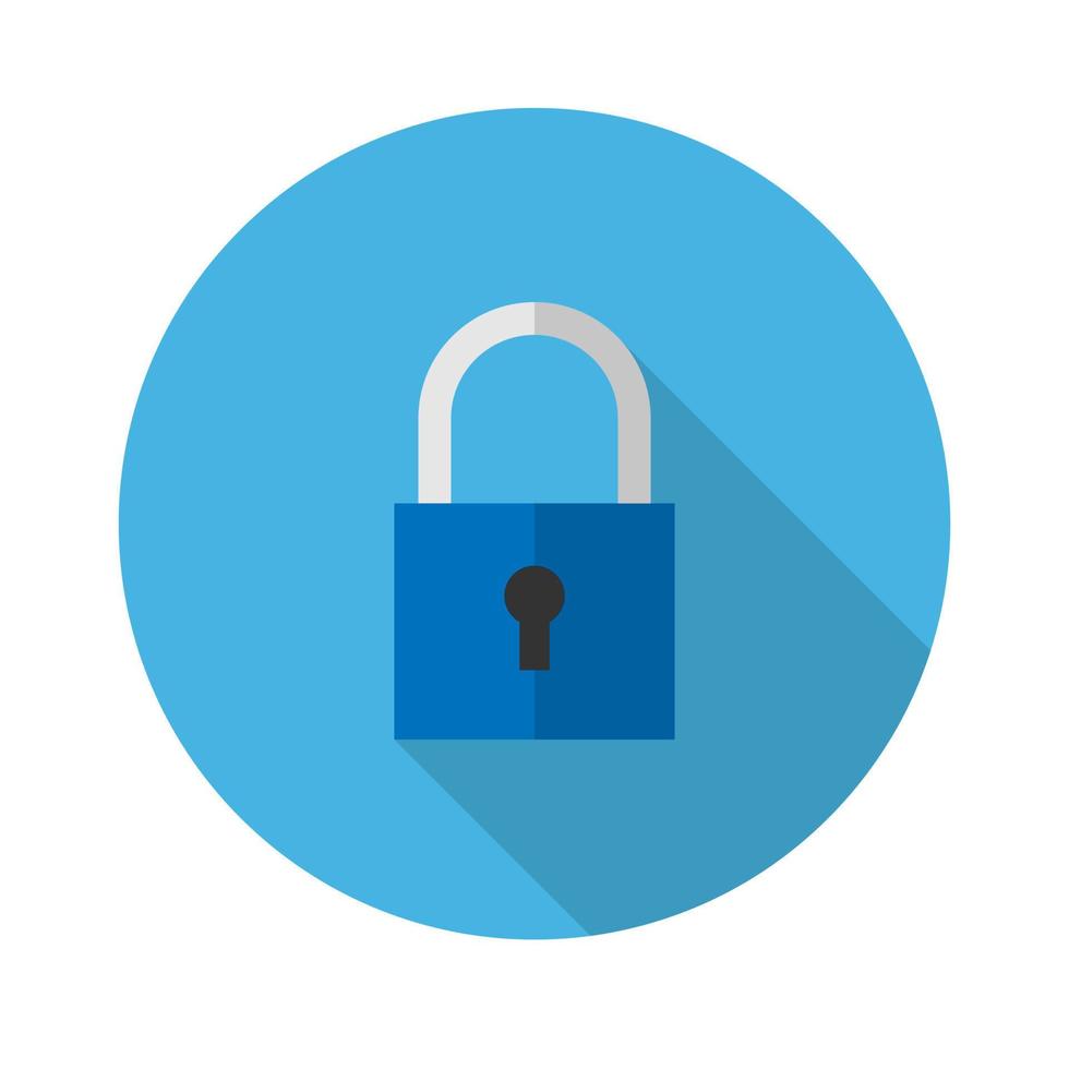 lock flat icon.Vector illustration in a simple style with a falling shadow. 10 eps. vector