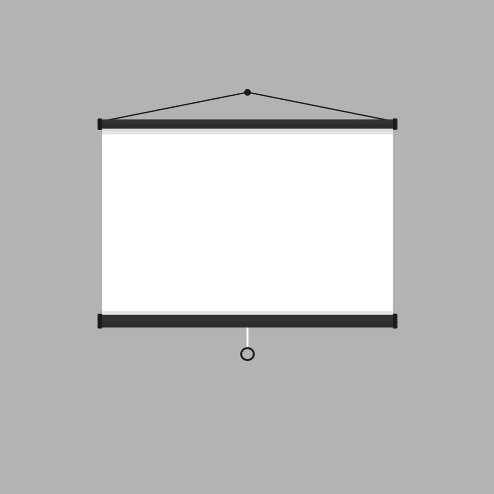 Empty Projection screen, Presentation board, blank whiteboard for conference. Flat vector stock illustration.10 eps.