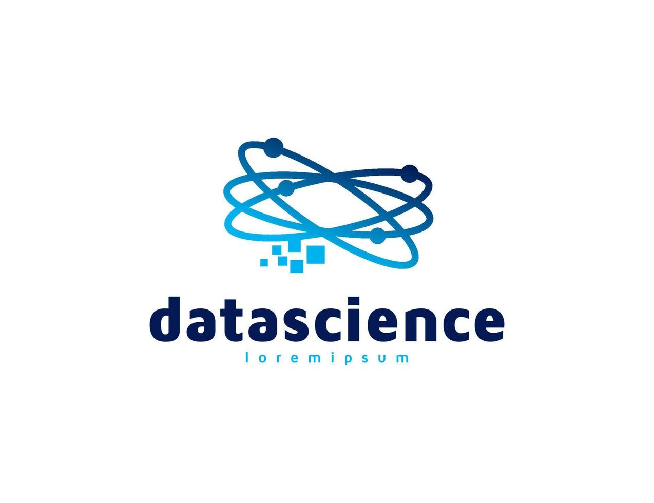 Technology science logo with data concept vector