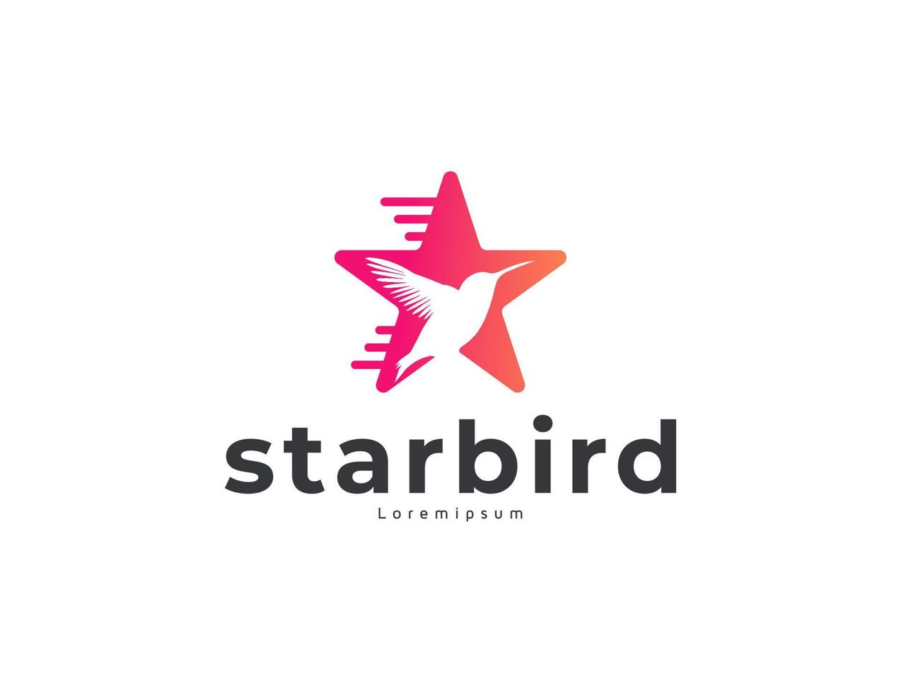 concepto de diseño de logotipo moderno de pájaro y estrella vector