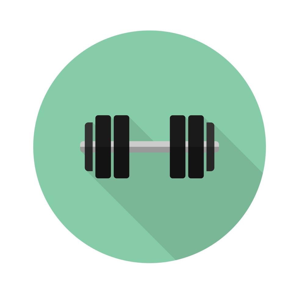 dumbbell flat icon.Vector illustration in a simple style with a falling shadow. 10 eps. vector