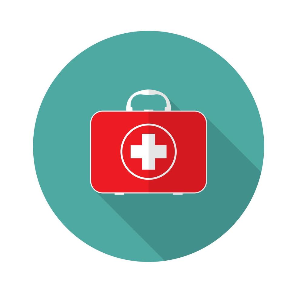 first aid kit flat icon.Vector illustration in a simple style with a falling shadow. 10 eps. vector