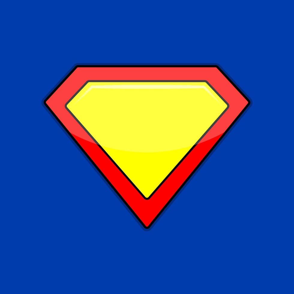 Superhero logo template. Red, yellow and blue. Flat vector illustration.10 eps.