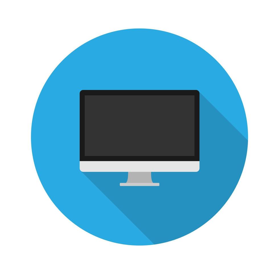 monitor flat icon.Vector illustration in a simple style with a falling shadow. 10 eps. vector