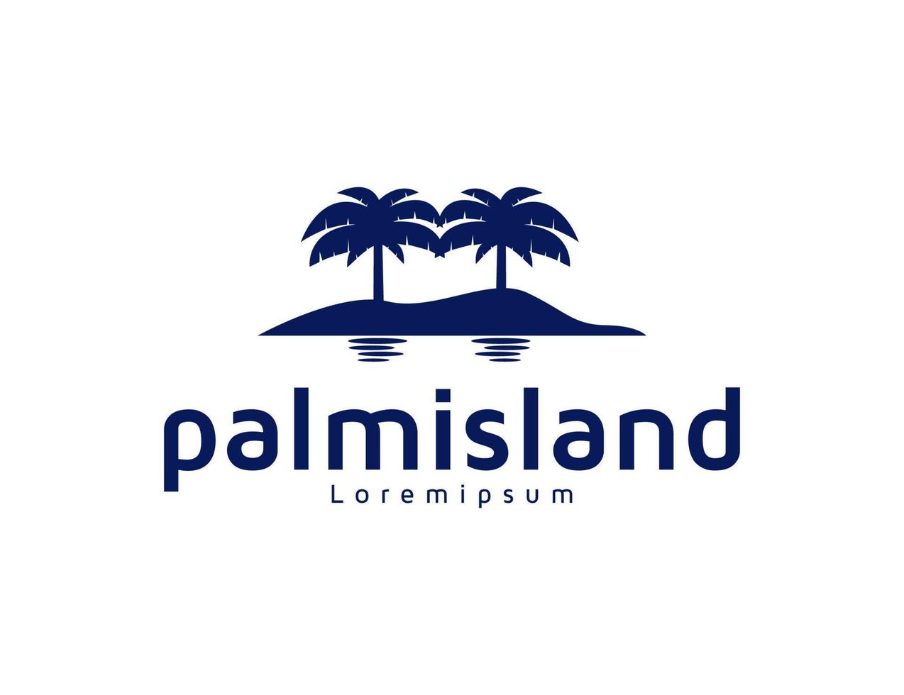 Palm island logo design illustration vector