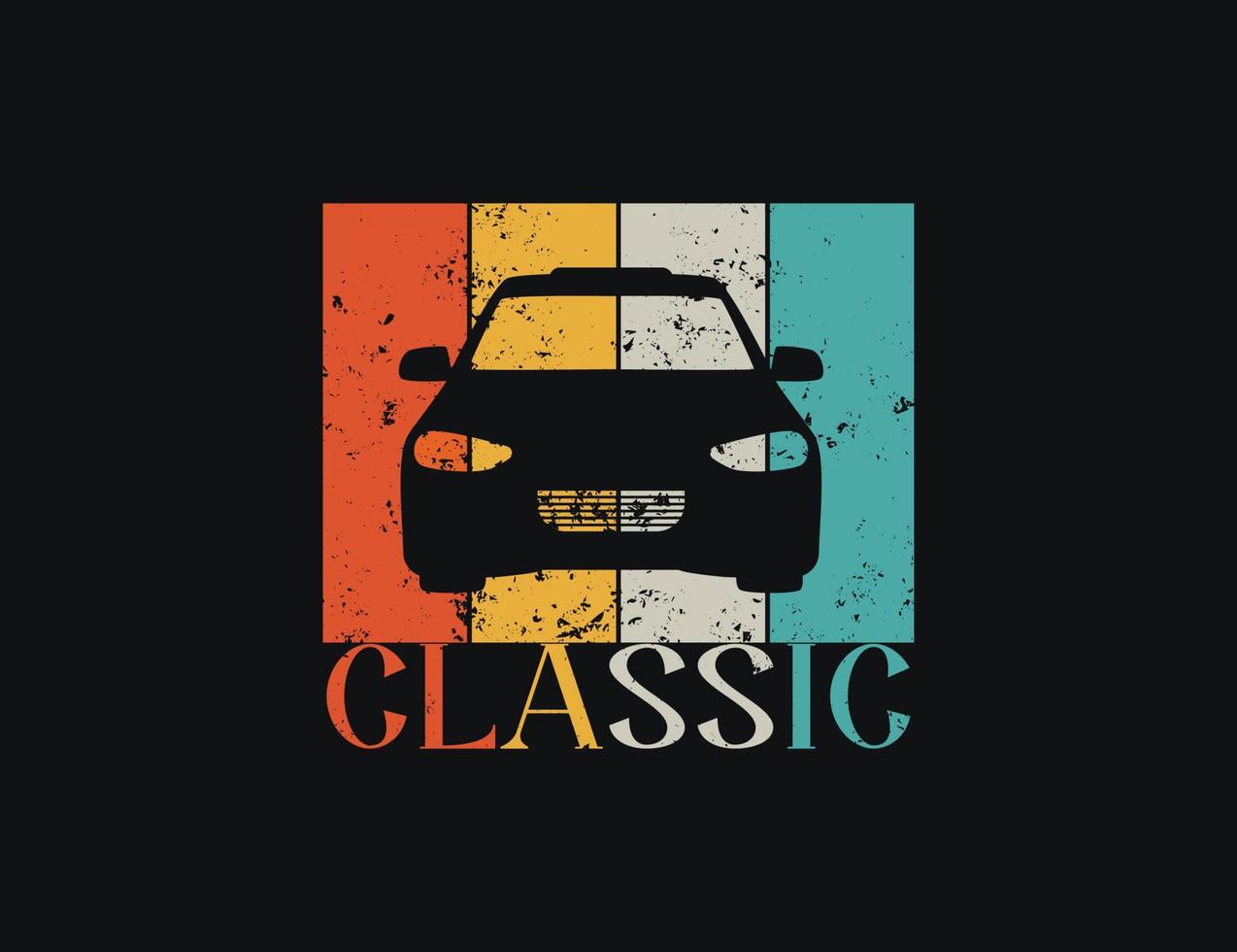 Retro classic car graphic design illustration vector