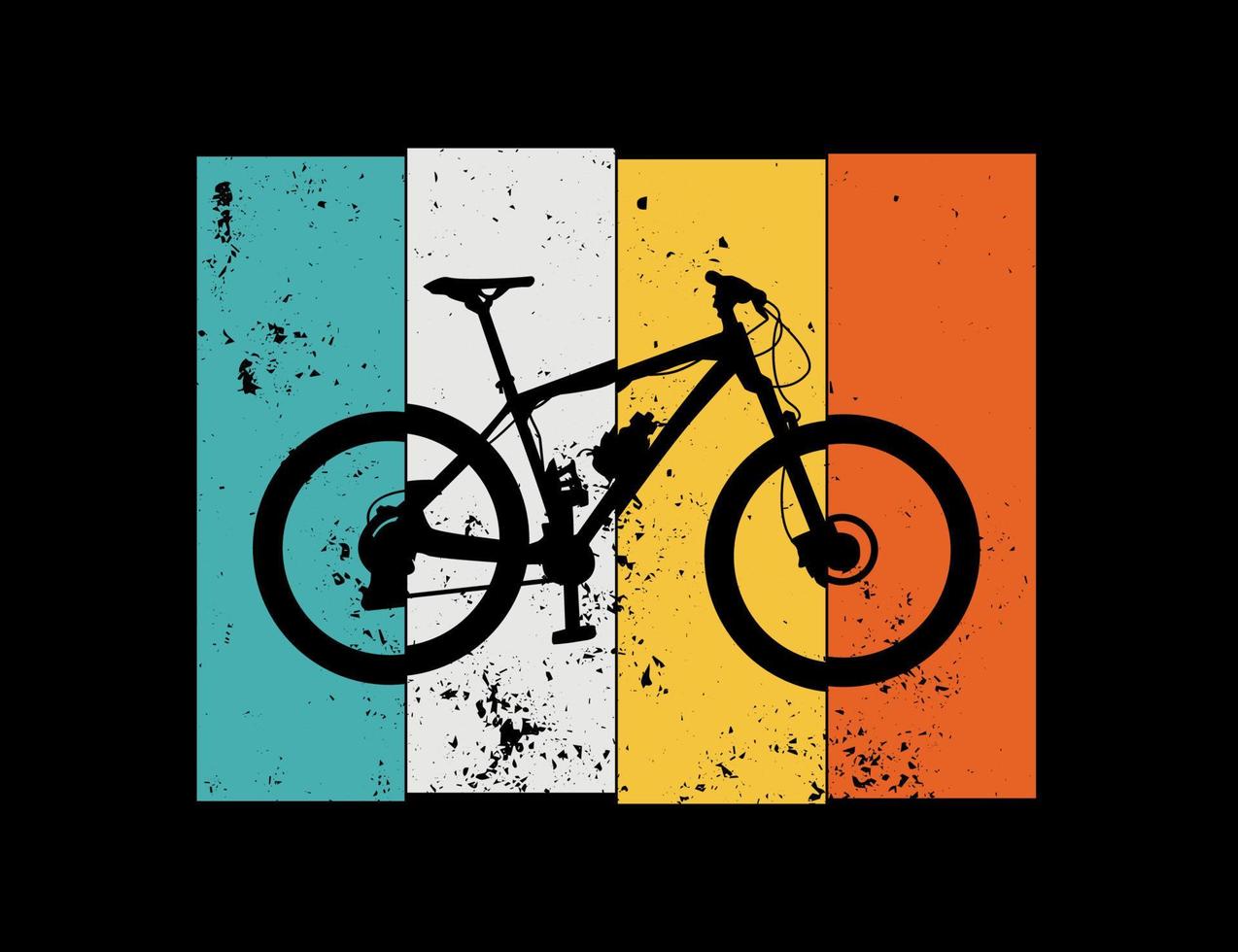 Mountain bike or bicycle silhouette retro illustration design vector