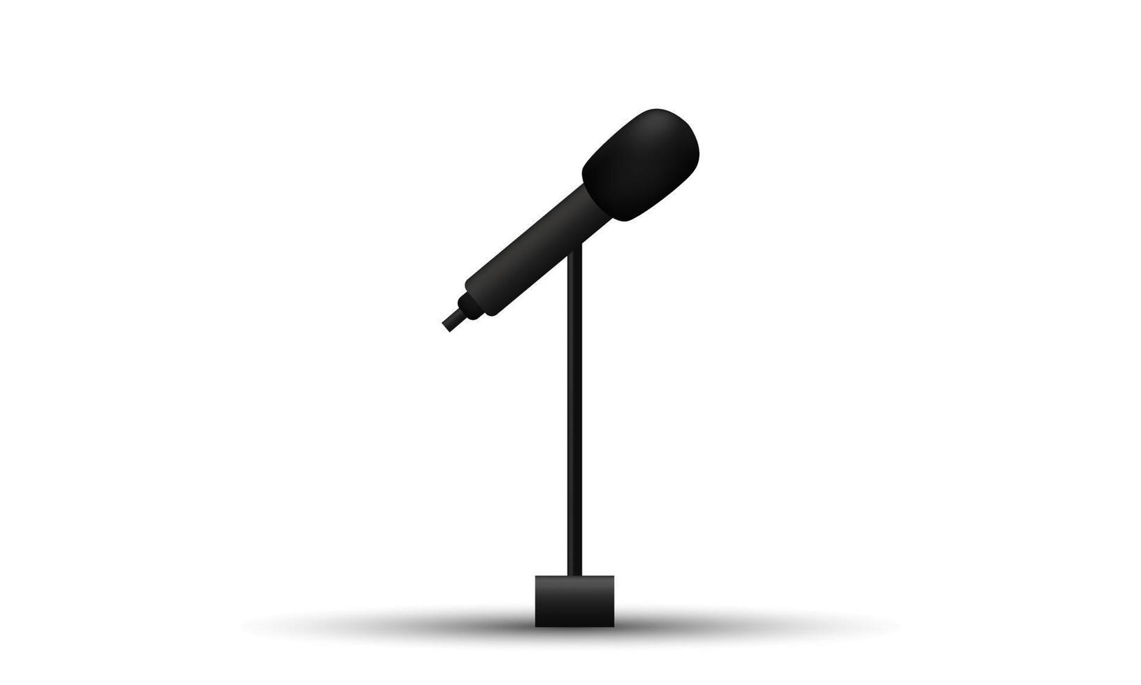 unique realistic black microphones 3d isolated on vector