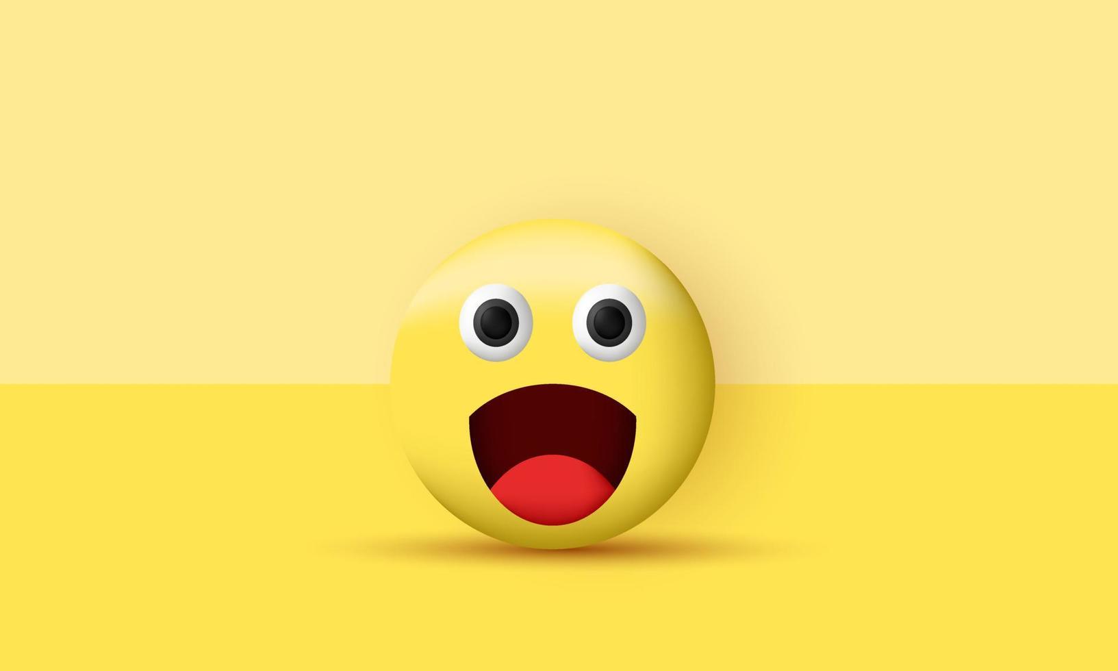 unique realistic 3d design icon smile emoji eye yellow isolated on vector