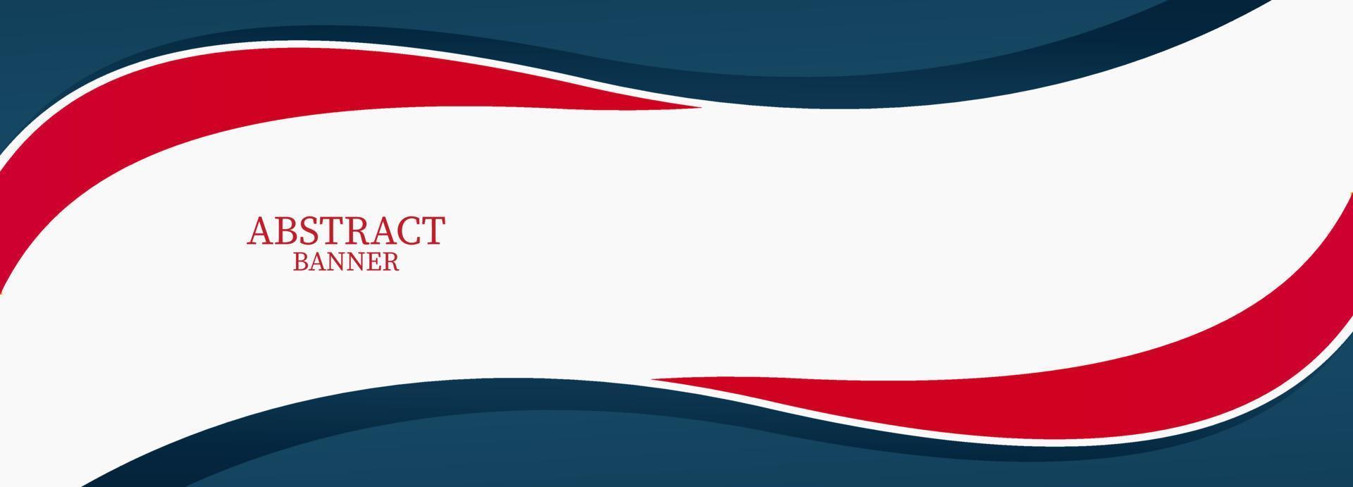 red and blue wave banner template design vector