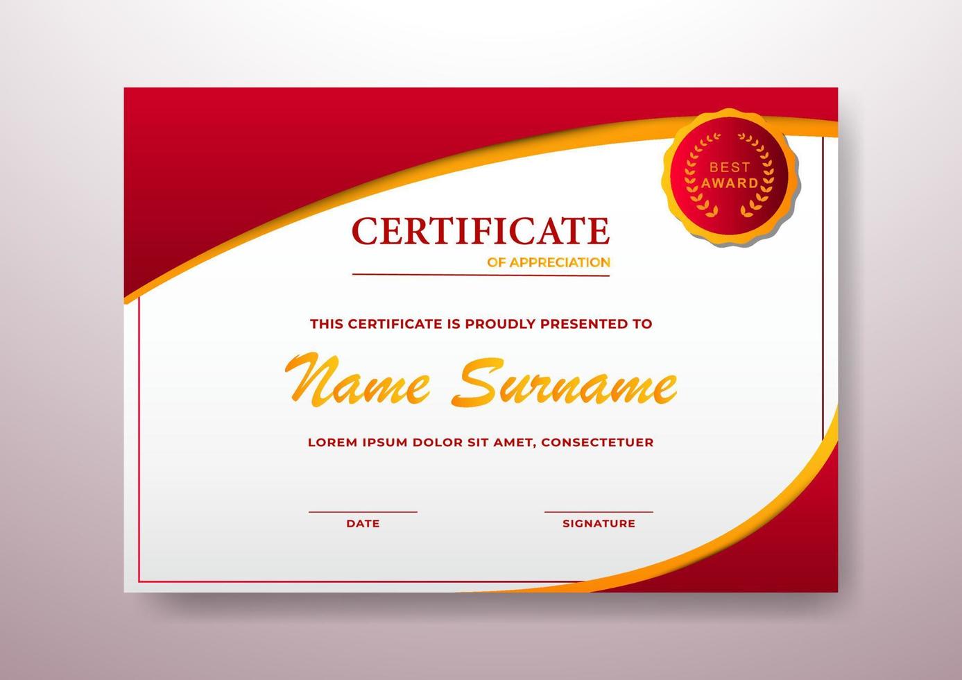 Elegant And Beautiful Certificate Template Design For  Corporate, Graduation, and Organization vector