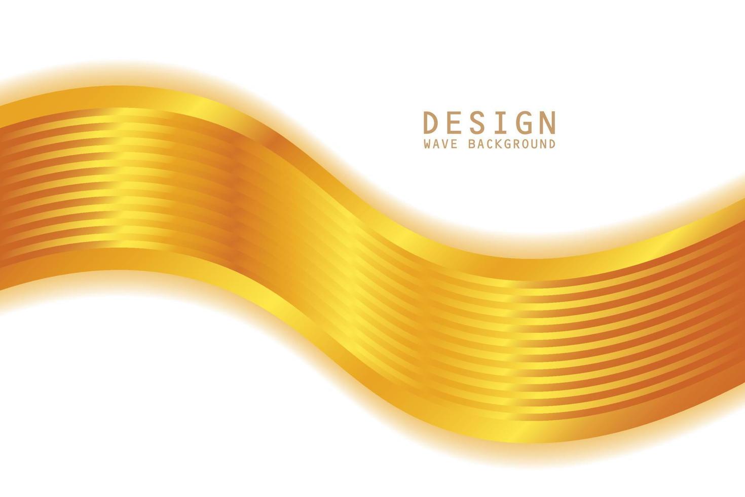 Golden Wave Background Template Design vector