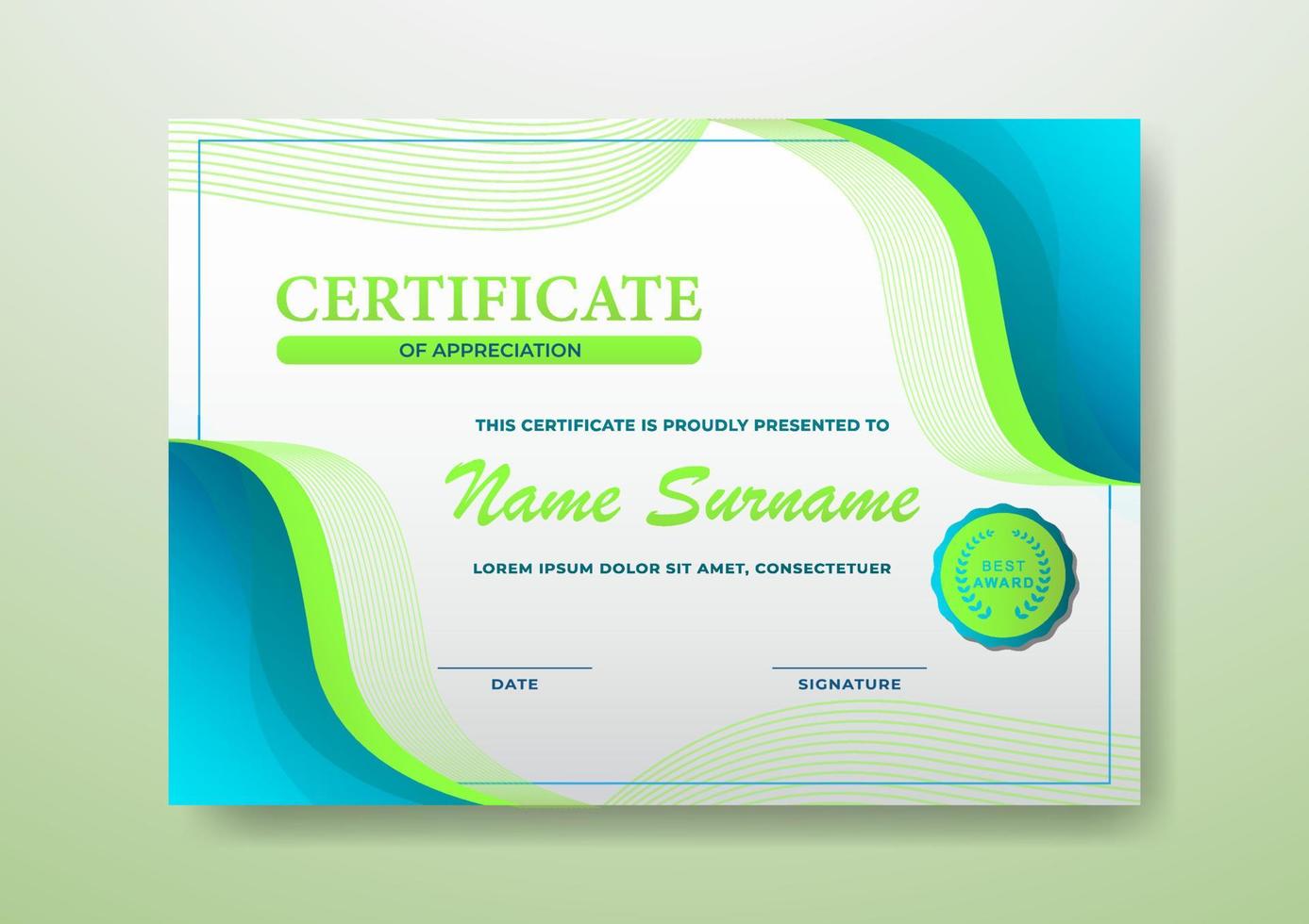 Elegant And Beautiful Certificate Template Design For  Corporate, Graduation, and Organization vector