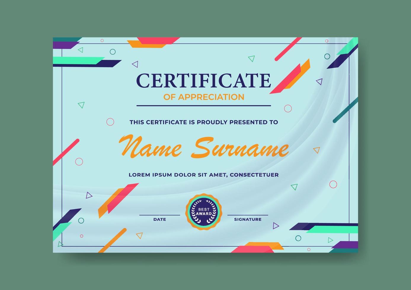 Elegant And Beautiful Certificate Template Design For  Corporate, Graduation, and Organization vector