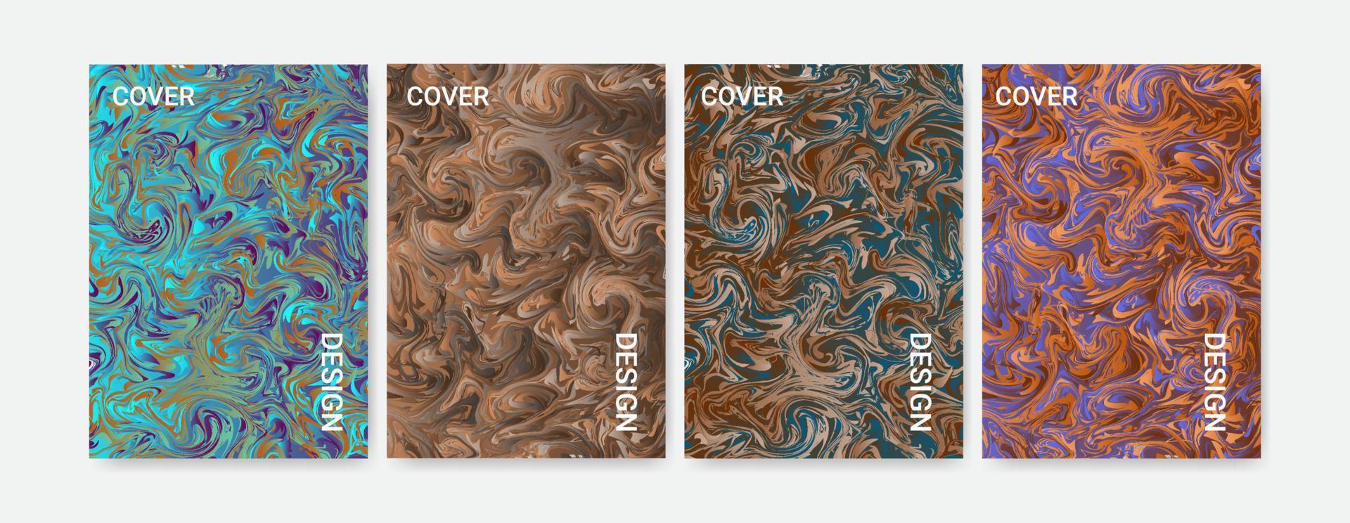 Set of  Fluid Background Design Template in A4 size. colorful modern background for Annual report. Abstract Brochure design. Simple pattern. Flyer promotion. Presentation cover. vector