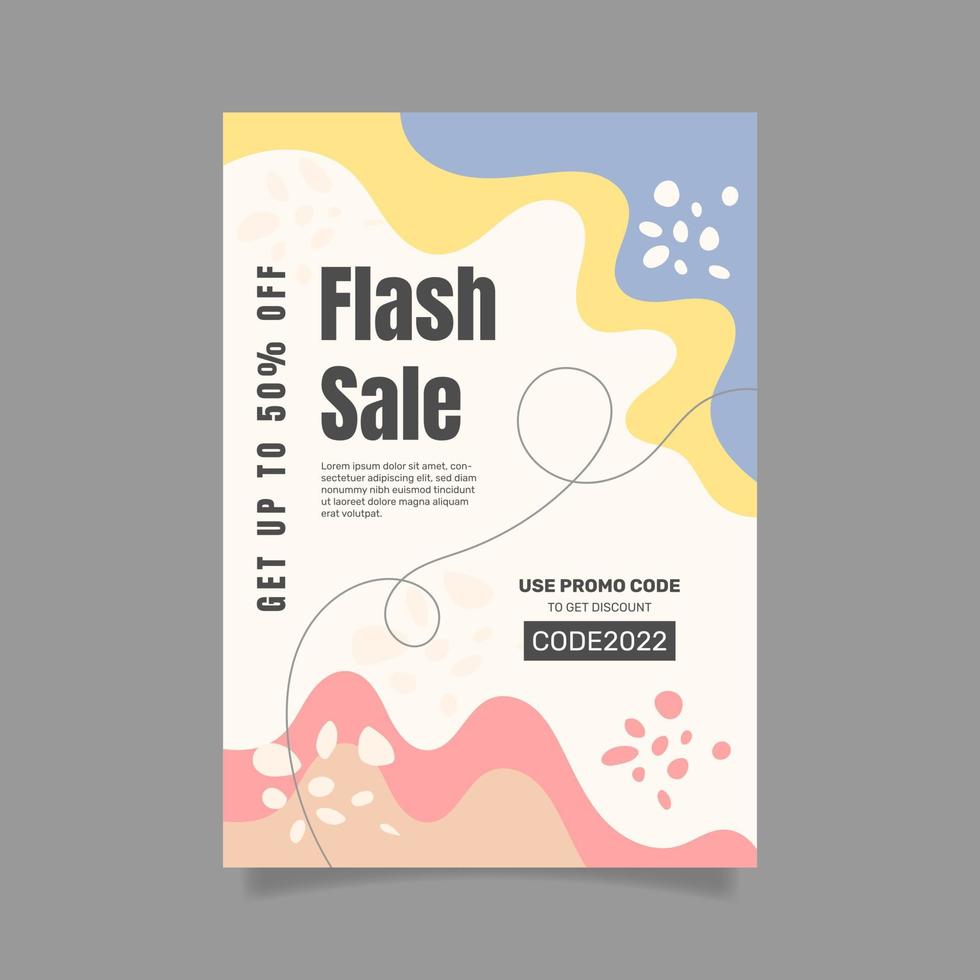 Flat abstract vertical sale poster template. - Vector. vector