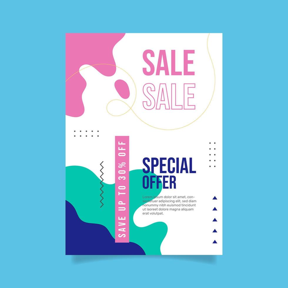 Flat abstract vertical sale poster template. - Vector. vector