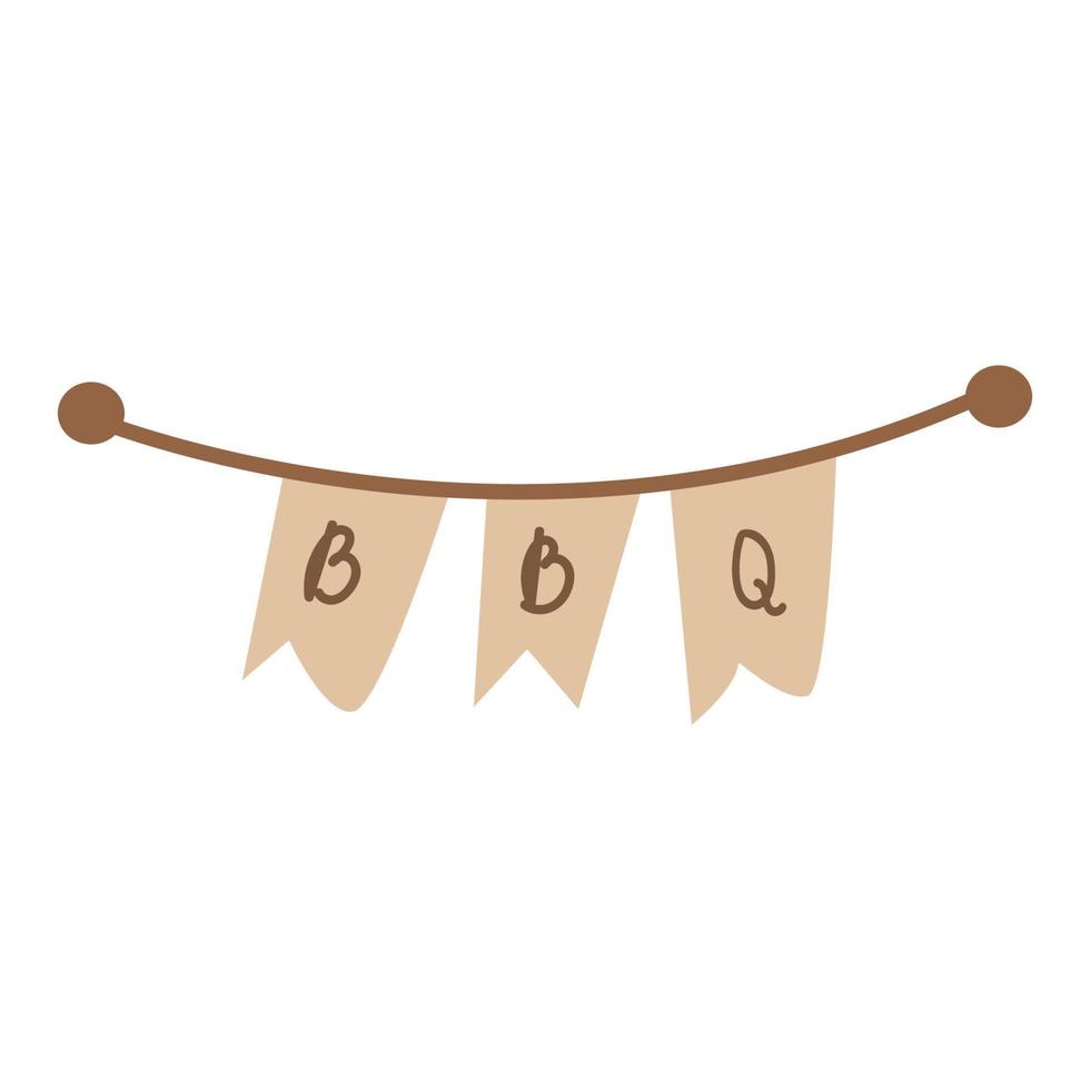 sign made of barbecue flags, isolated on a white background. vector