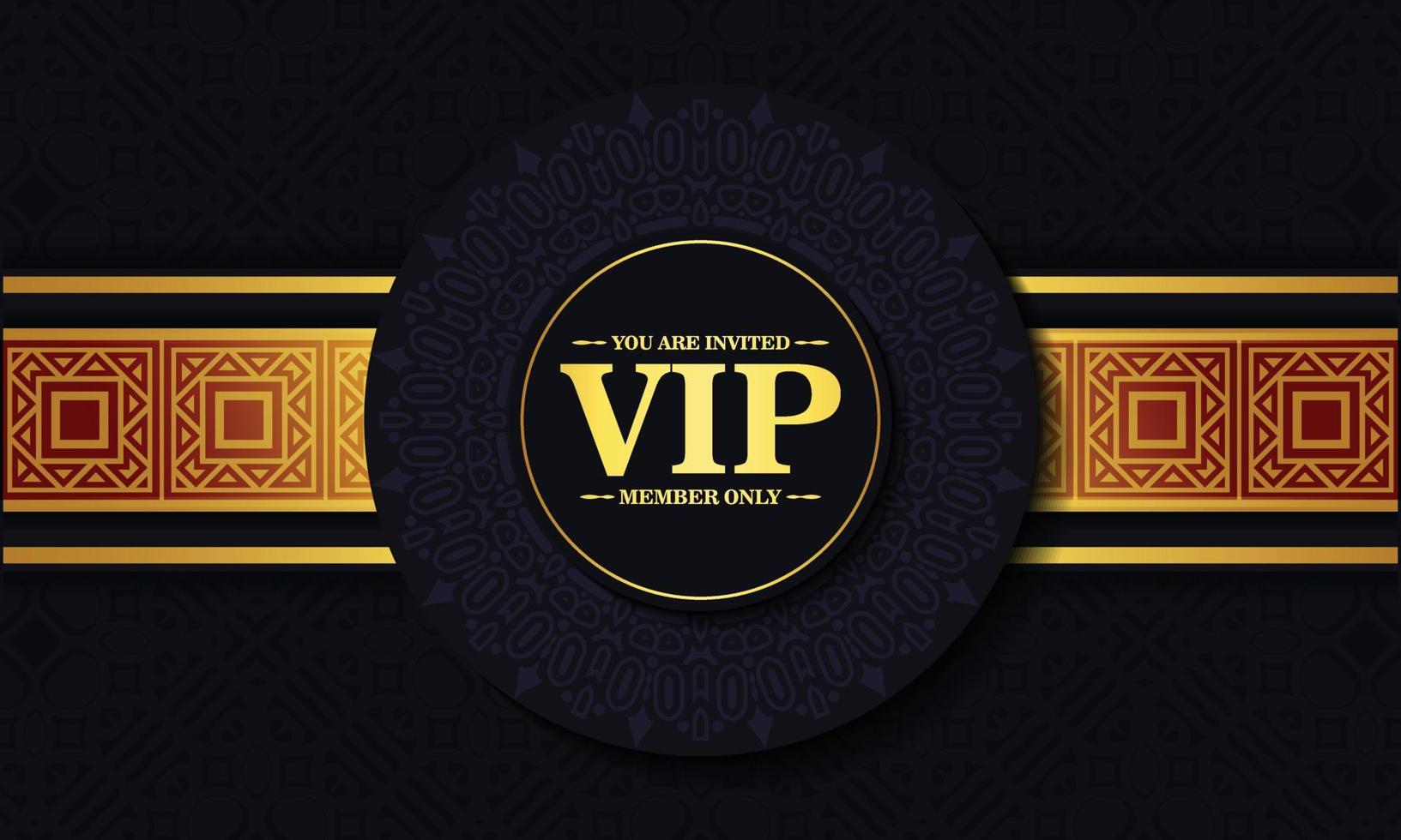 luxury dark vip card in ornament texture vector